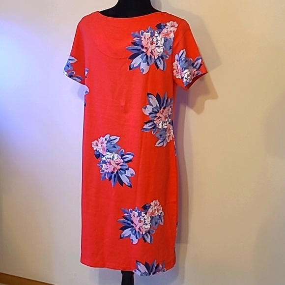 Joules Riviera Dress Red Floral Short Sleeve Pullover US Size 10 - Picture 3 of 7